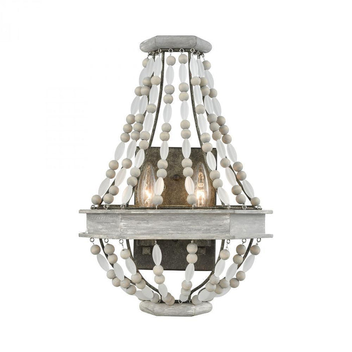 Elk Summerton 2 Light Sconce In Washed Gray And Model: 33190/2