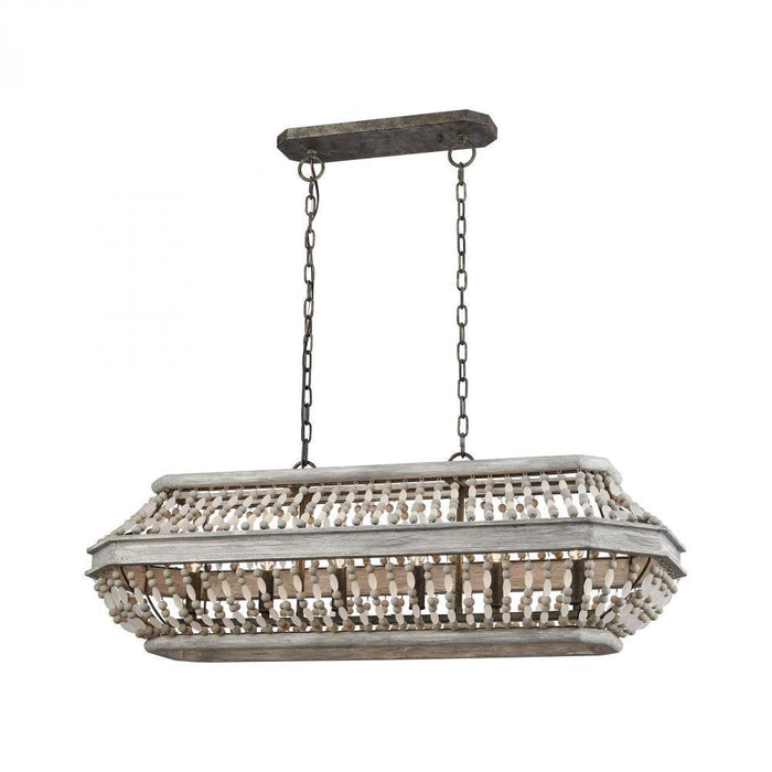 Elk Summerton 6 Light Linear Chandelier In Washed Model: 33192/6