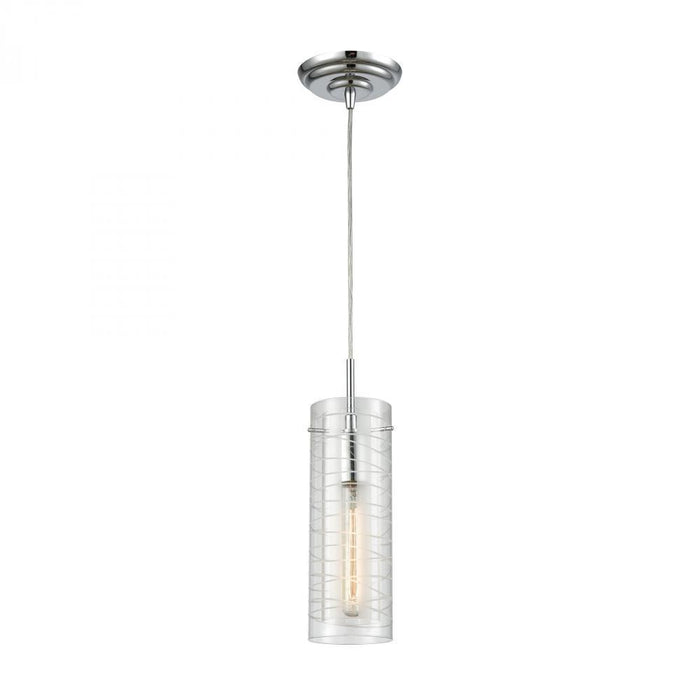 Elk Swirl 1 Light Mini Pendant In Polished Chrome Model: 56595/1