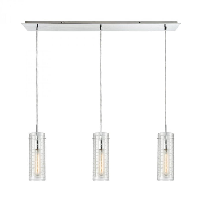 Elk Swirl 3 Light Linear Mini Pendant Fixture In Model: 56595/3LP