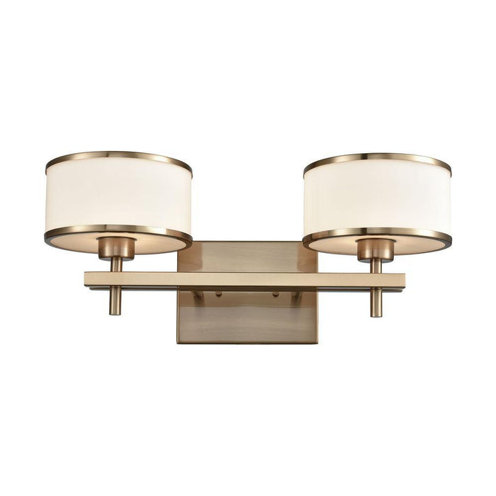 Elk Utica 2 Light Vanity Lamp In Satin Brass With Model: 11616/2