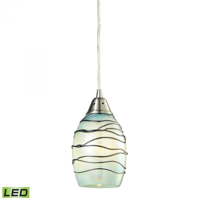 Elk Vines 1 Light Mini Pendant In Satin Nickel Model: 31348/1MN-LED