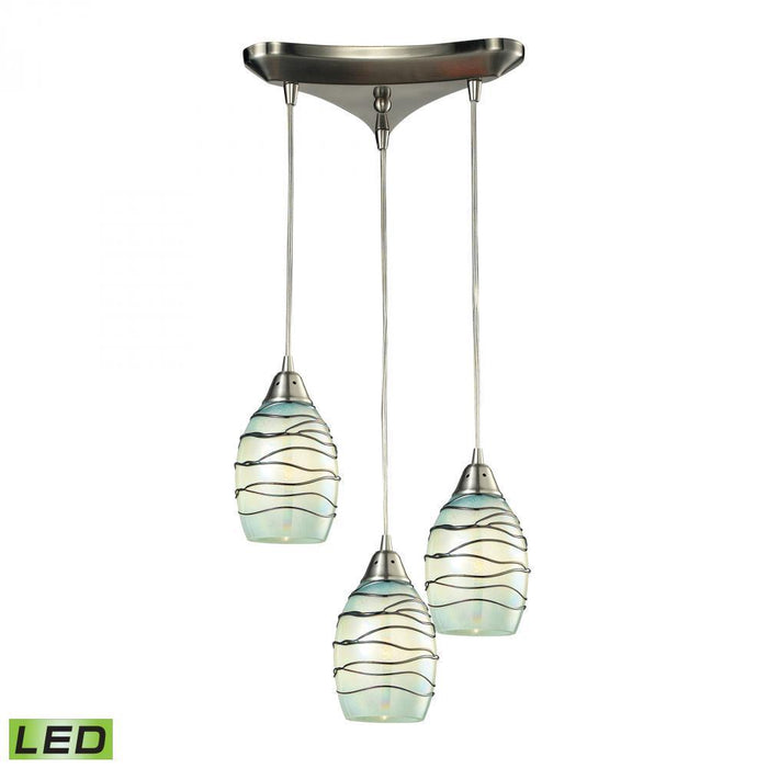 Elk Vines 3 Light Triangular Pendant Fixture In Model: 31348/3MN-LED