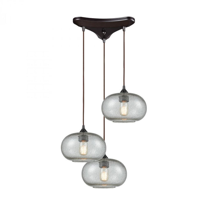 Elk Volace 3 Light Triangular Pendant Fixture In Model: 25124/3