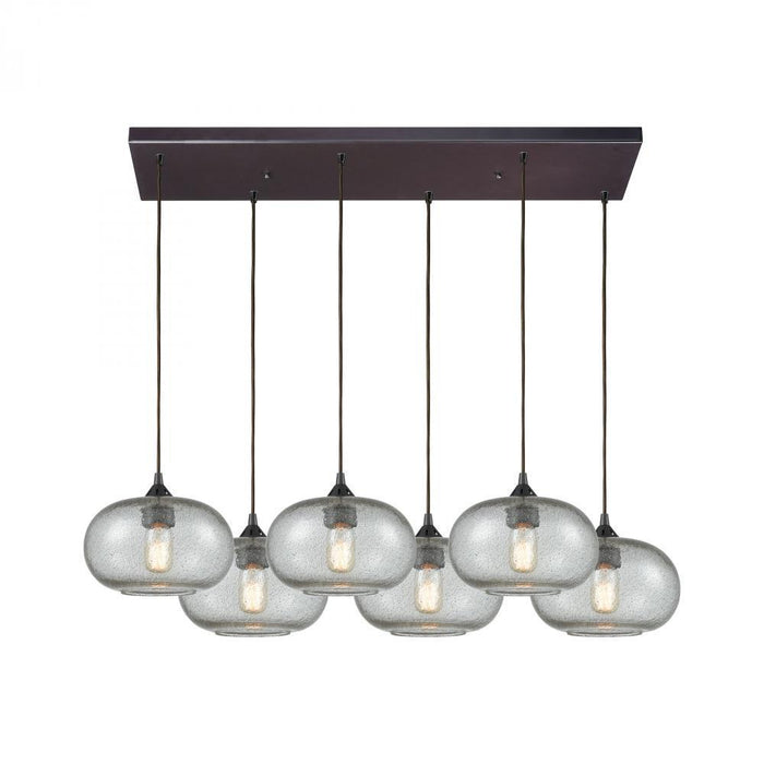 Elk Volace 6 Light Rectangular Pendant Fixture In Model: 25124/6RC