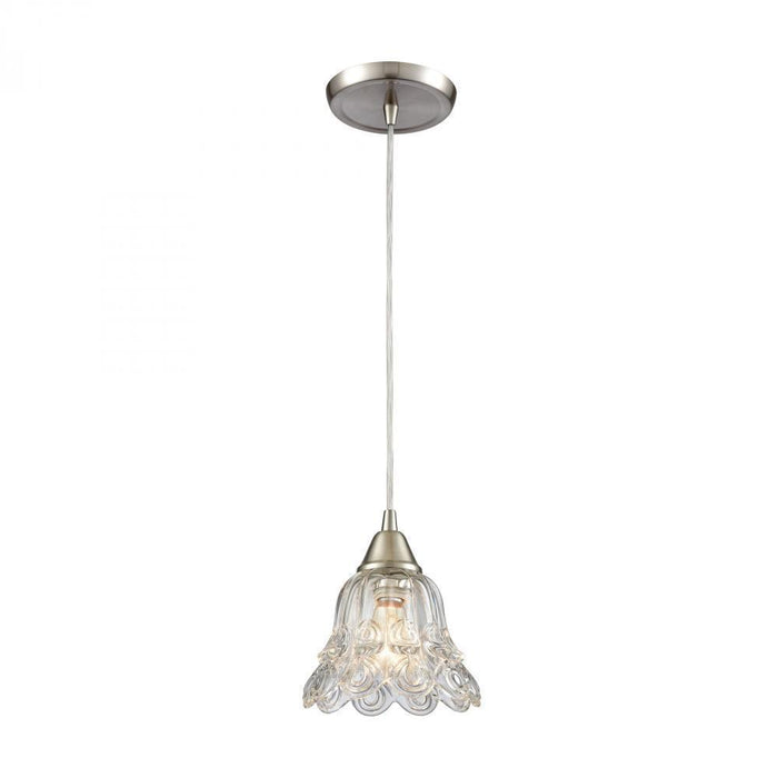 Elk Walton 1 Light Mini Pendant In Satin Nickel Model: 10680/1