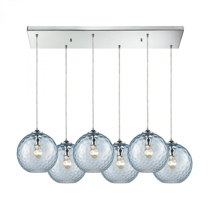 Elk Watersphere 6 Light Rectangular Pendant Model: 31380/6RC-AQ