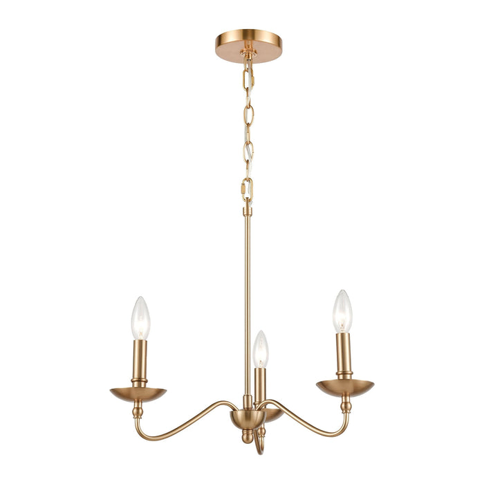 Elk Wellsley 3 Light Chandelier In Burnished Model: 46795/3