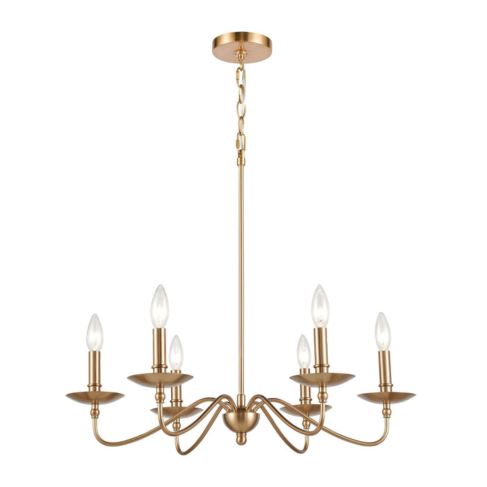 Elk Wellsley 6 Light Chandelier In Burnished Model: 46796/6