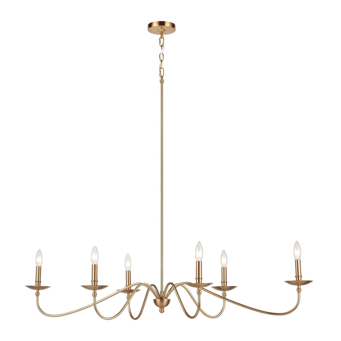 Elk Wellsley 6 Light Chandelier In Burnished Model: 46798/6