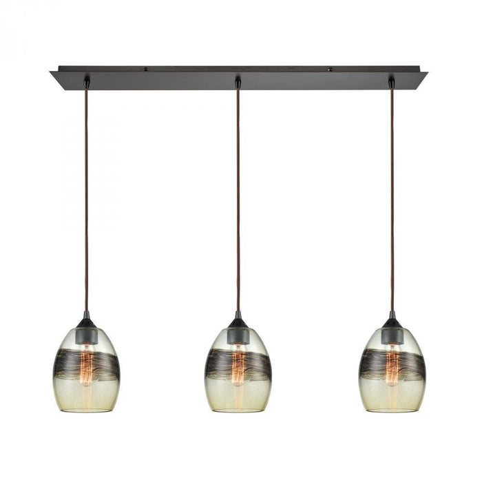 Elk Whisp 3 Light Linear Mini Pendant Fixture In Model: 25122/3LP