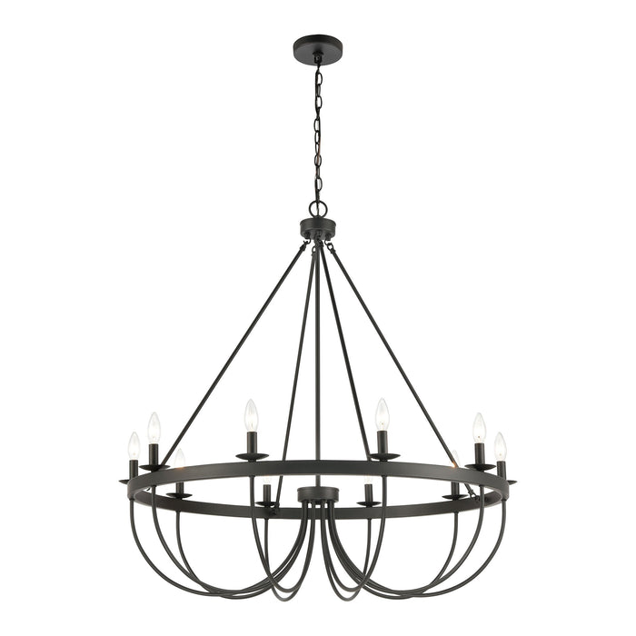 Elk Williamson 10 Light Chandelier In Black Model: 75078/10