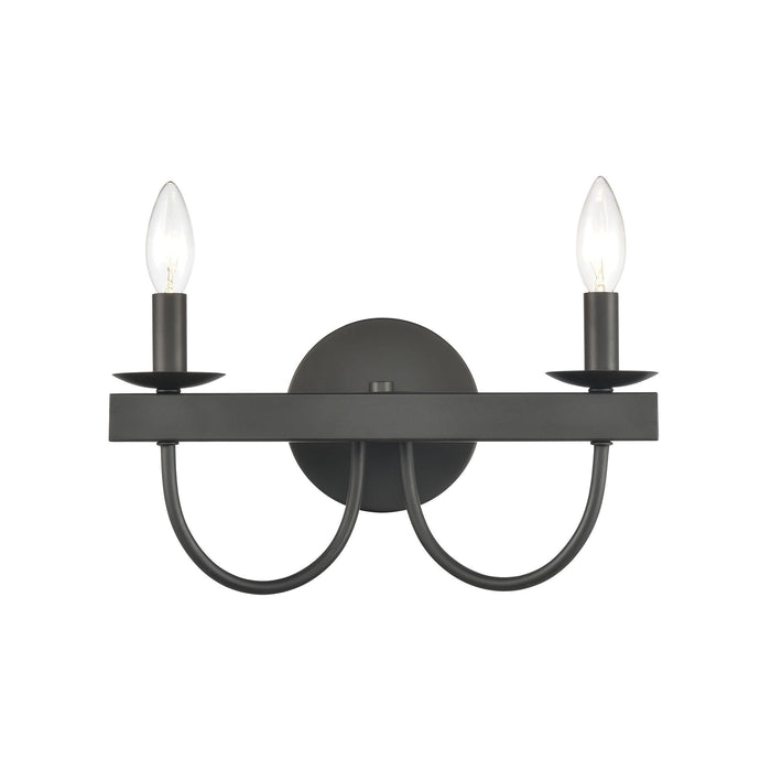 Elk Williamson 2 Light Vanity Light In Black Model: 75074/2