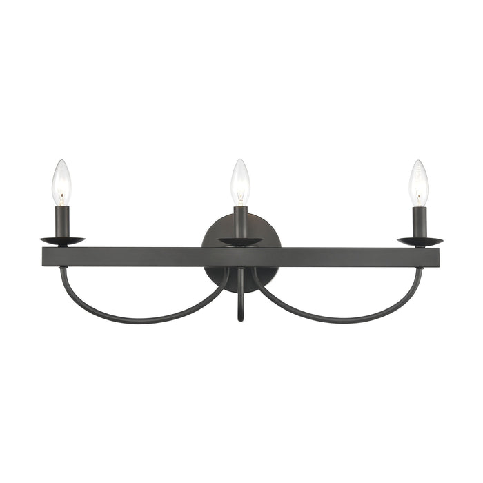 Elk Williamson 3 Light Vanity Light In Black Model: 75075/3