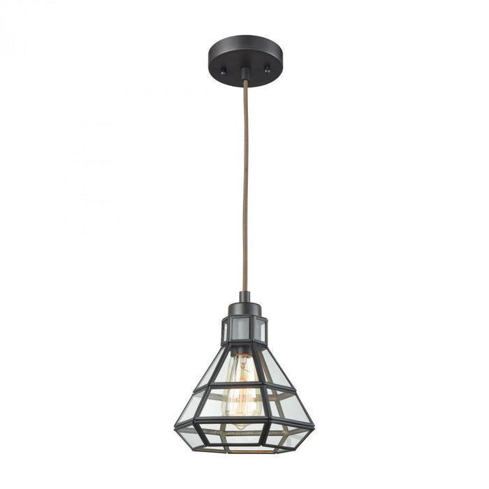 Elk Window Pane 1 Light Mini Pendant In Oil Model: 57126/1-LA