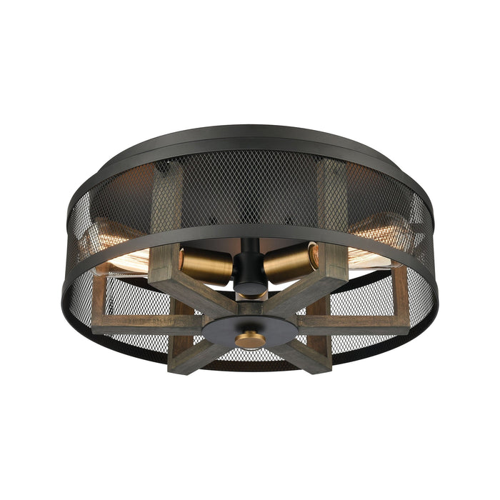 Elk Woodbridge 3 Light Flush Mount In Weathered Model: 16545/3