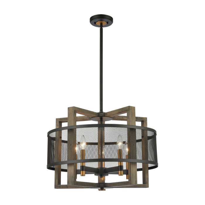 Elk Woodbridge 5 Light Chandelier In Weathered Model: 16547/5