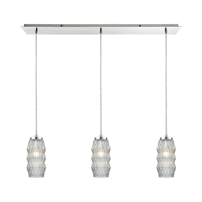 Elk Zigzag 3 Light Linear Mini Pendant Fixture In Model: 56650/3LP