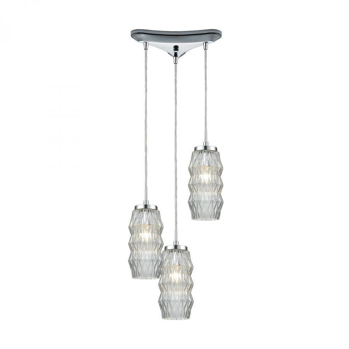 Elk Zigzag 3 Light Triangular Pendant Fixture In Model: 56650/3