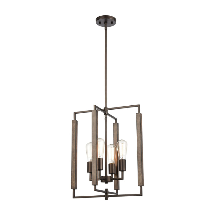 Elk Zinger 4 Light Pendant In Oil Rubbed Bronze Model: 75160/4