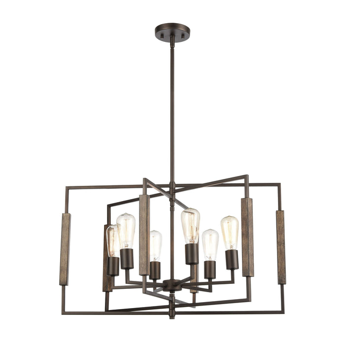 Elk Zinger 6 Light Chandelier In Oil Rubbed Model: 75162/6