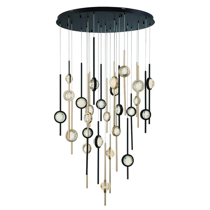 Eurofase Barletta 26 Light Chandelier In Mixed Black + Model: 43890-033