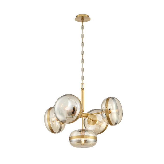 Eurofase Nottingham A Brass Band Encircles Cognac Glass Orbs That Model: 38129-018