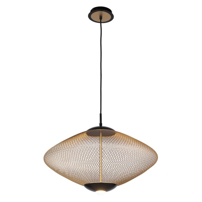 Eurofase Park Oblong Golden Mesh Pendant With Black Accents Model: 37107-017