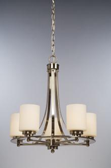 Five Light Brushed Nickel Chandelier