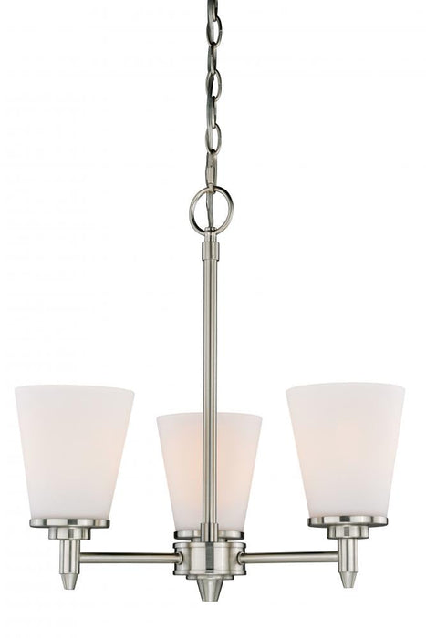 Vaxcel Eastland 3 Light Mini Chandelier Satin Nickel Model: H0163