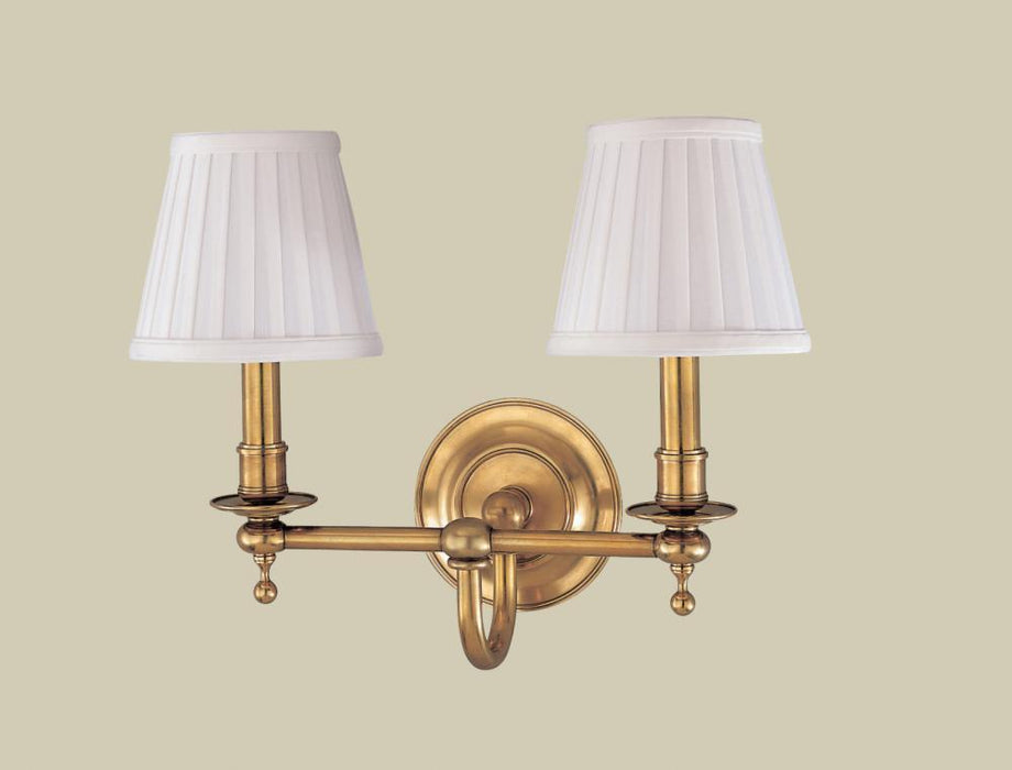 Hudson Valley 2 Light Wall Sconce Model: 1902-AGB