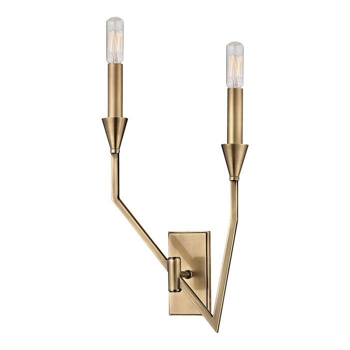 Hudson Valley Archie 2 Light Left Wall Sconce Model: 8502L-AGB