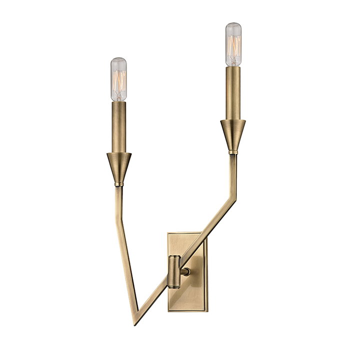 Hudson Valley Archie 2 Light Right Wall Sconce Model: 8502R-AGB