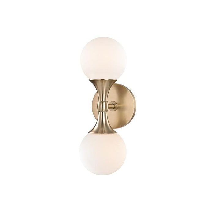 Hudson Valley Astoria 2 Light Wall Sconce Model: 3302-AGB