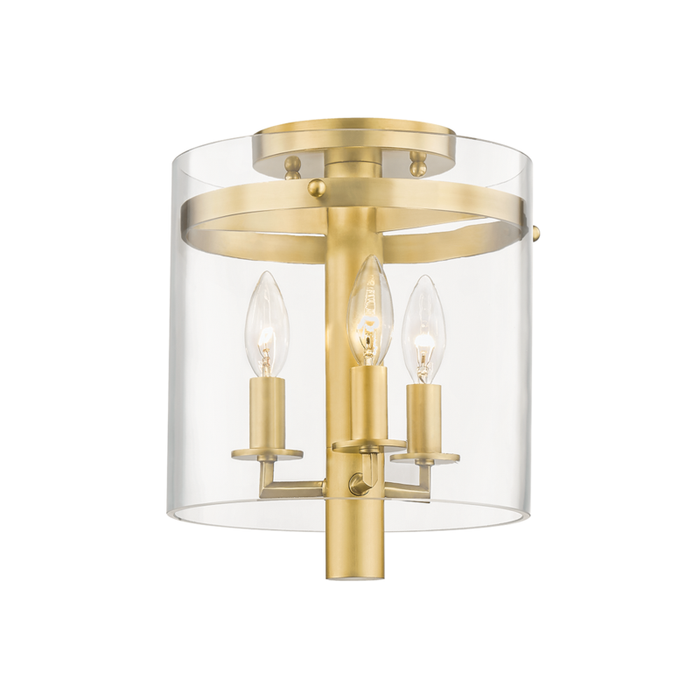 Hudson Valley Baxter 3 Light Flush Mount Model: 1303-PN