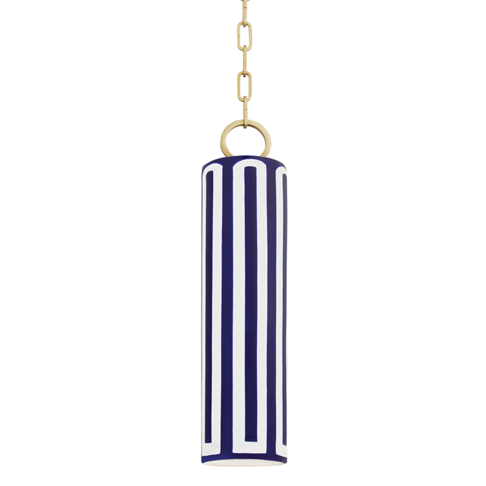 Hudson Valley Brookville 1 Light Pendant Model: 2384-AGB/BL