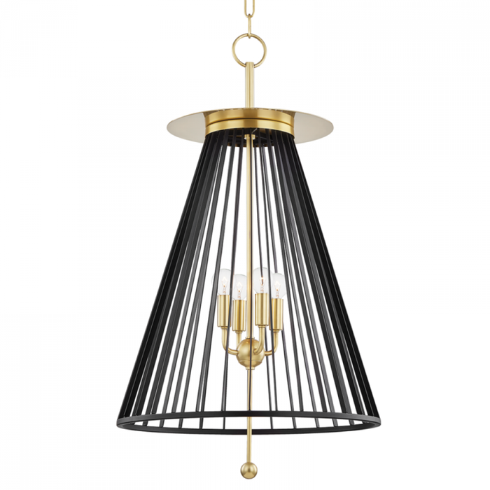 Hudson Valley Cagney 4 Light Pendant Model: 1018-PN/BK