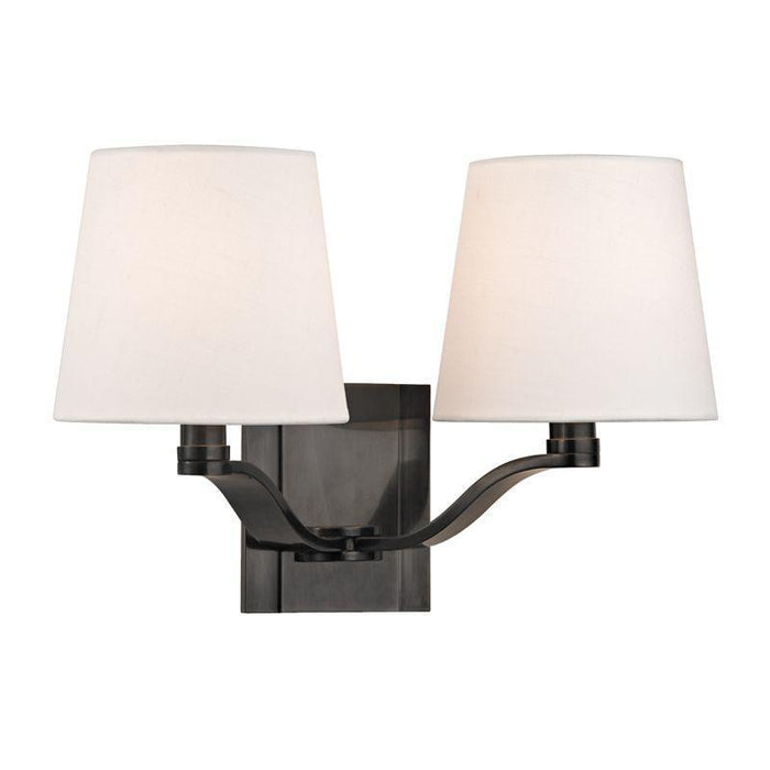 Hudson Valley Clayton 2 Light Wall Sconce Model: 2462-AGB