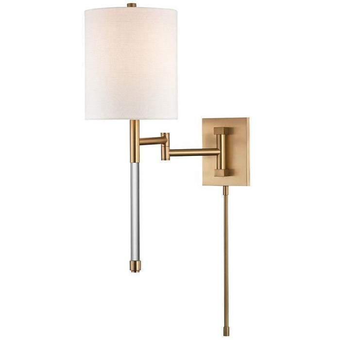 Hudson Valley Englewood 1 Light Wall Sconce With Plug Model: 9421-AGB