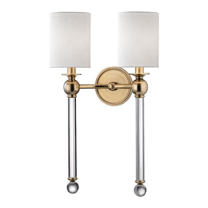 Hudson Valley Gordon 2 Light Wall Sconce Model: 6032-AGB