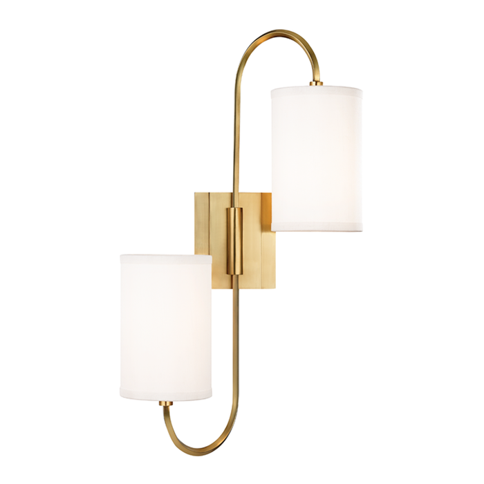 Hudson Valley Junius 2 Light Wall Sconce Model: 9100-AGB