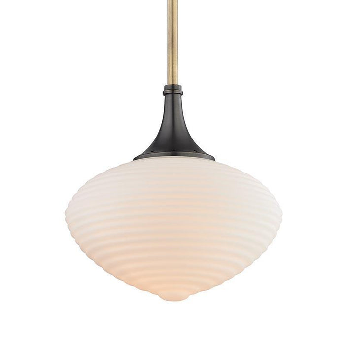 Hudson Valley Knox 1 Light Pendant With Matte Opal Acid Etched Model: 1912-PN