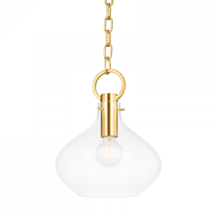 Hudson Valley Lina 1 Light Small Pendant Model: BKO252-AGB