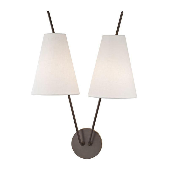 Hudson Valley Milan 2 Light Wall Sconce Model: 6322-AGB