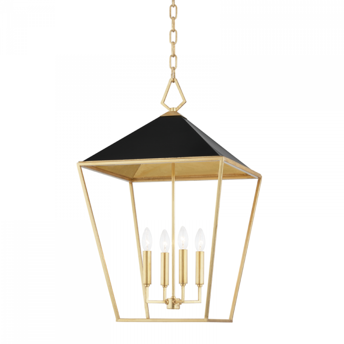 Hudson Valley Paxton 4 Light Medium Pendant Model: 5718-GL/BK