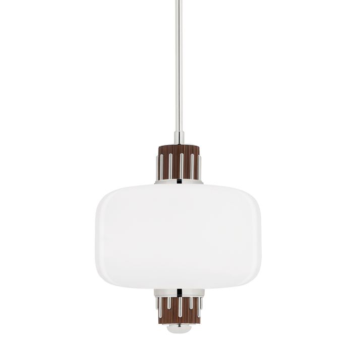 Hudson Valley Peekskill 1 Light Pendant With Light Walnut Accent Model: 3817-PN