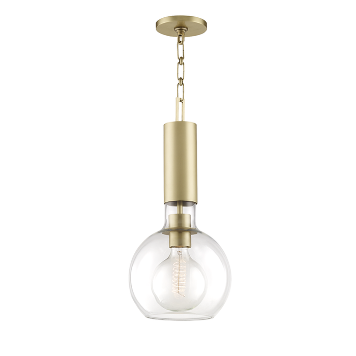 Hudson Valley Raleigh 1 Light Small Pendant Model: 1409-AGB