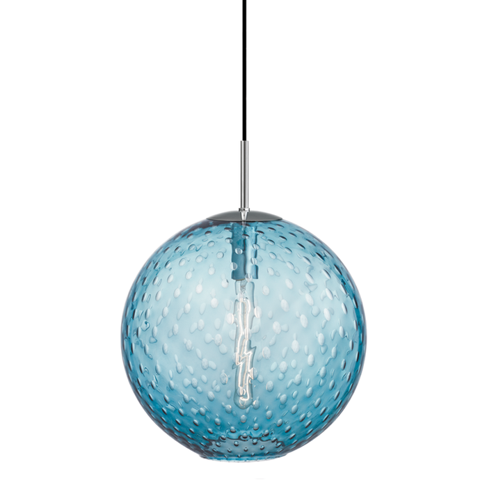 Hudson Valley Rousseau 1 Light Pendant Blue Glass Model: 2015-AGB-BL