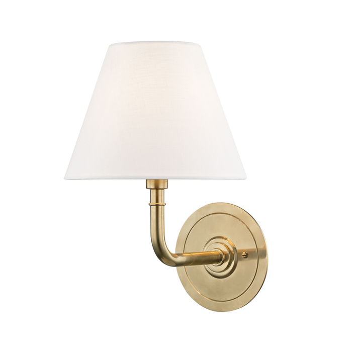 Hudson Valley Signature No.1 1 Light Wall Sconce Model: MDS600-AGB