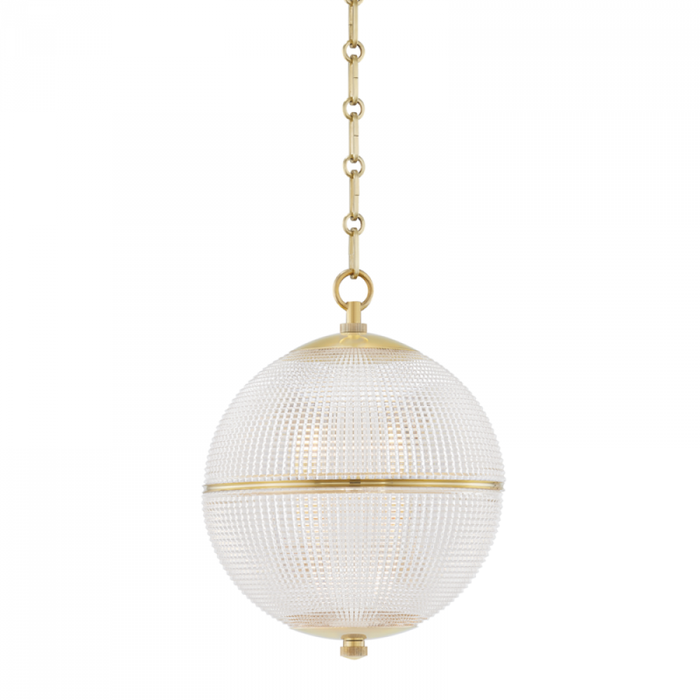 Hudson Valley Sphere No. 3 1 Light Small Pendant Model: MDS800-AGB